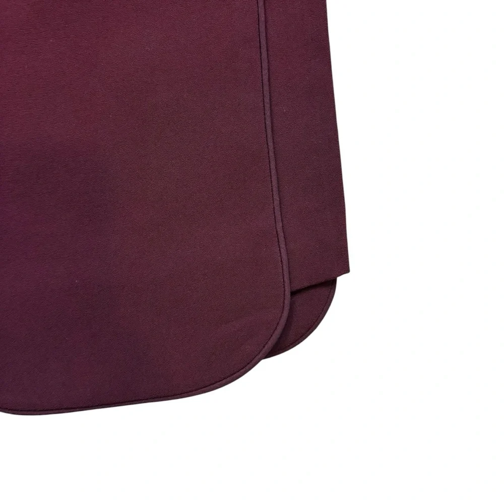 Ladies Club Monaco Brand Burgundy‎ Rounded Hem Trouser Pants Size 2 Cropped